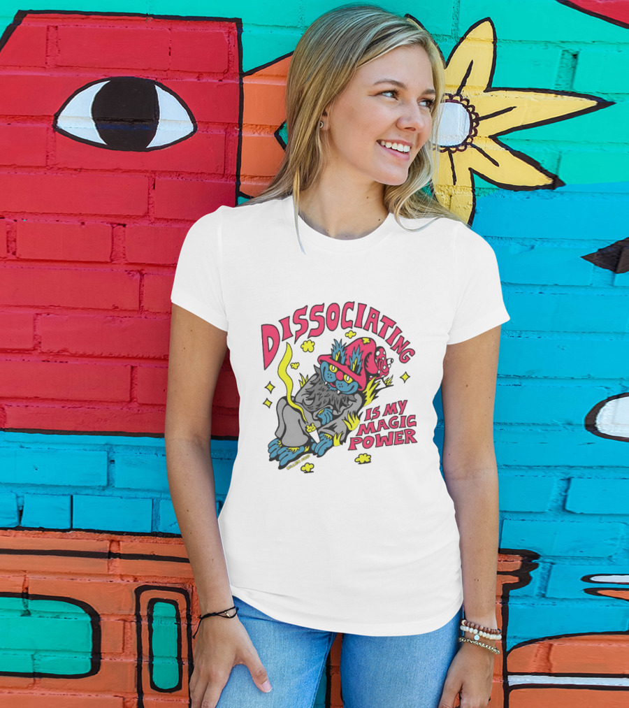 Dissociating Is My Magic Power Killer Acid Wizard Cat T-Shirt