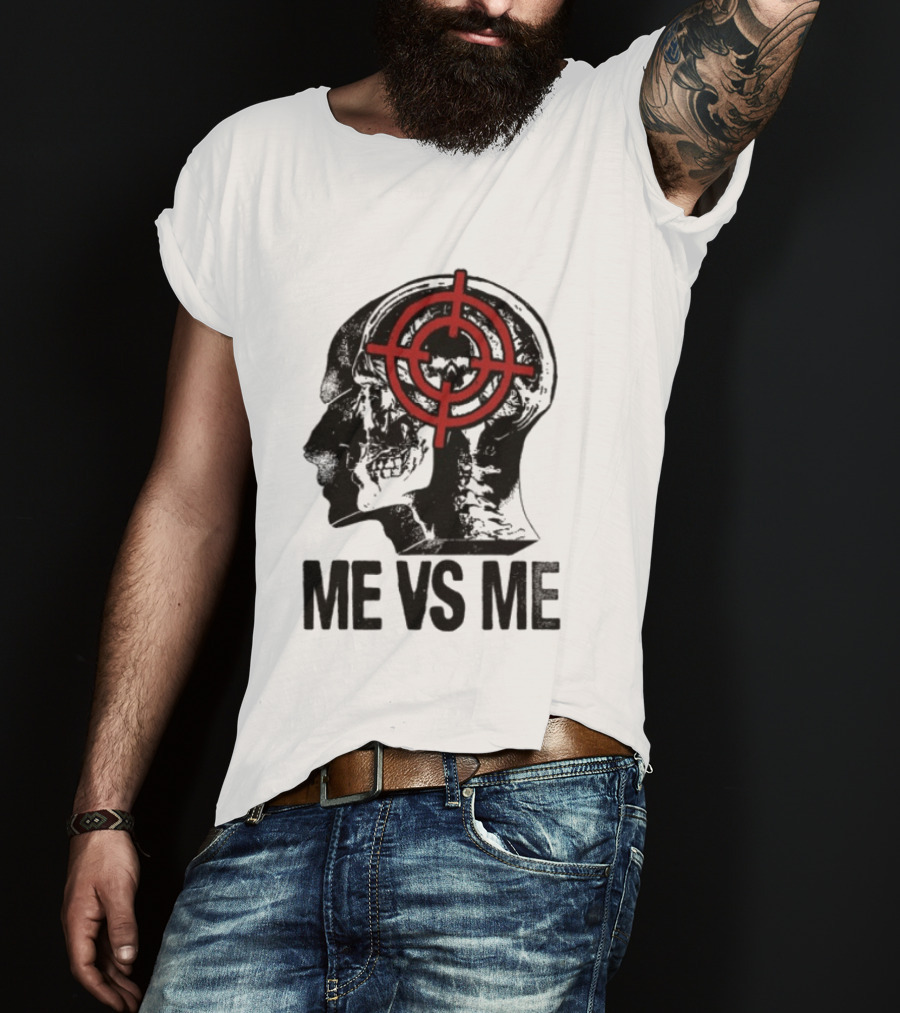 Get A Real Job Kid Store Me Vs Me White Target Head T-Shirt