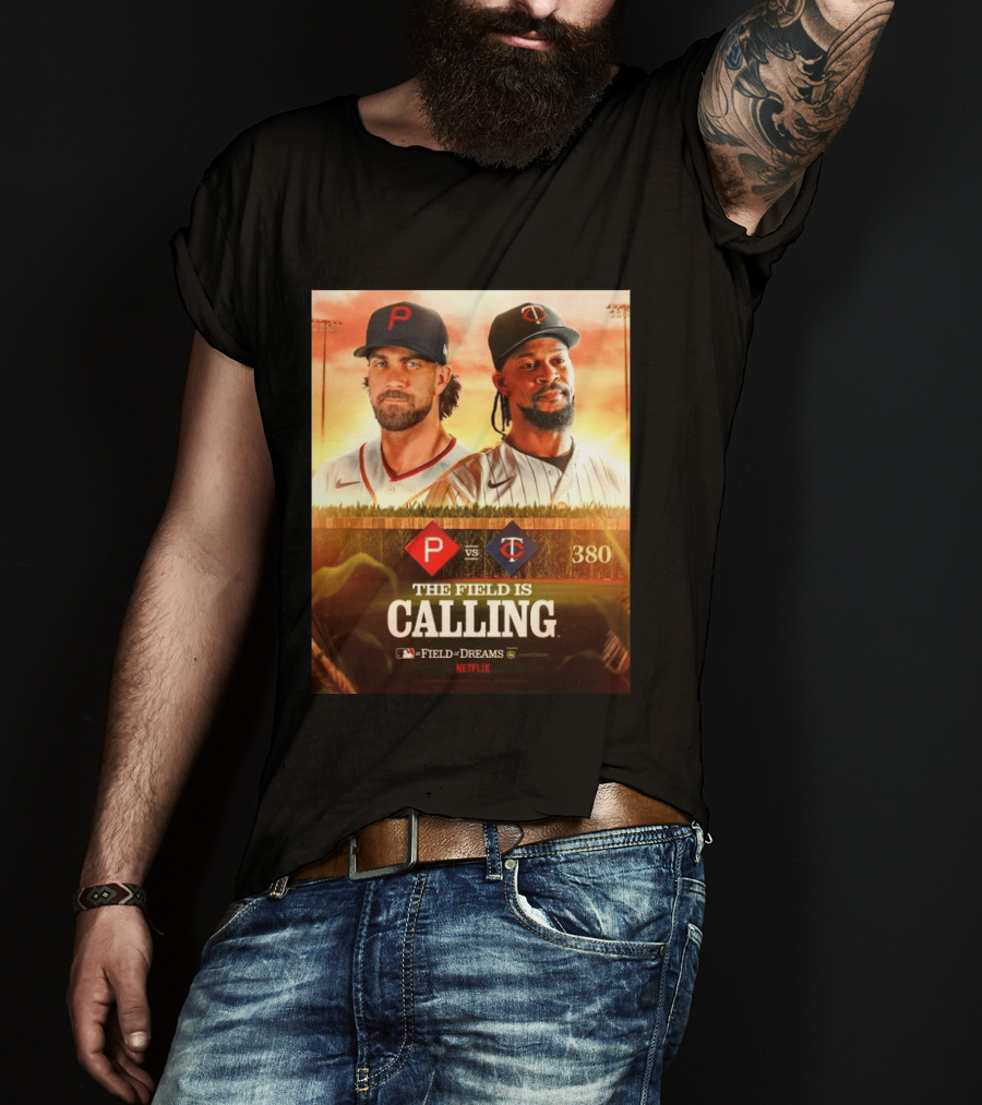Philadelphia Vs Minnesota MLB Field Of Dreams Bryce Harper Byron Buxton Netflix 380 T-Shirt