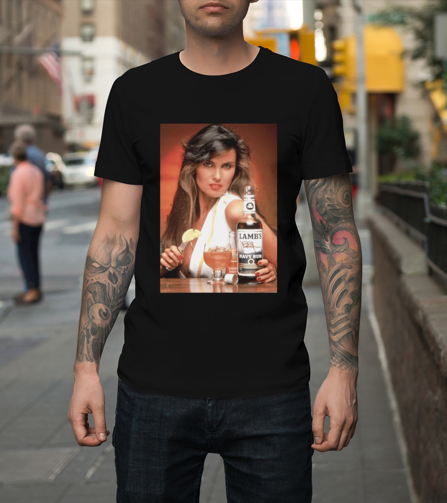 Lamb's Navy Rum Caroline Munro Orange Juice Cocktail Advertising T-Shirt