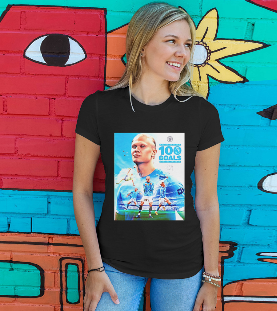 Erling Haaland 100 Goals Premier League 2022 2023 Present T-Shirt