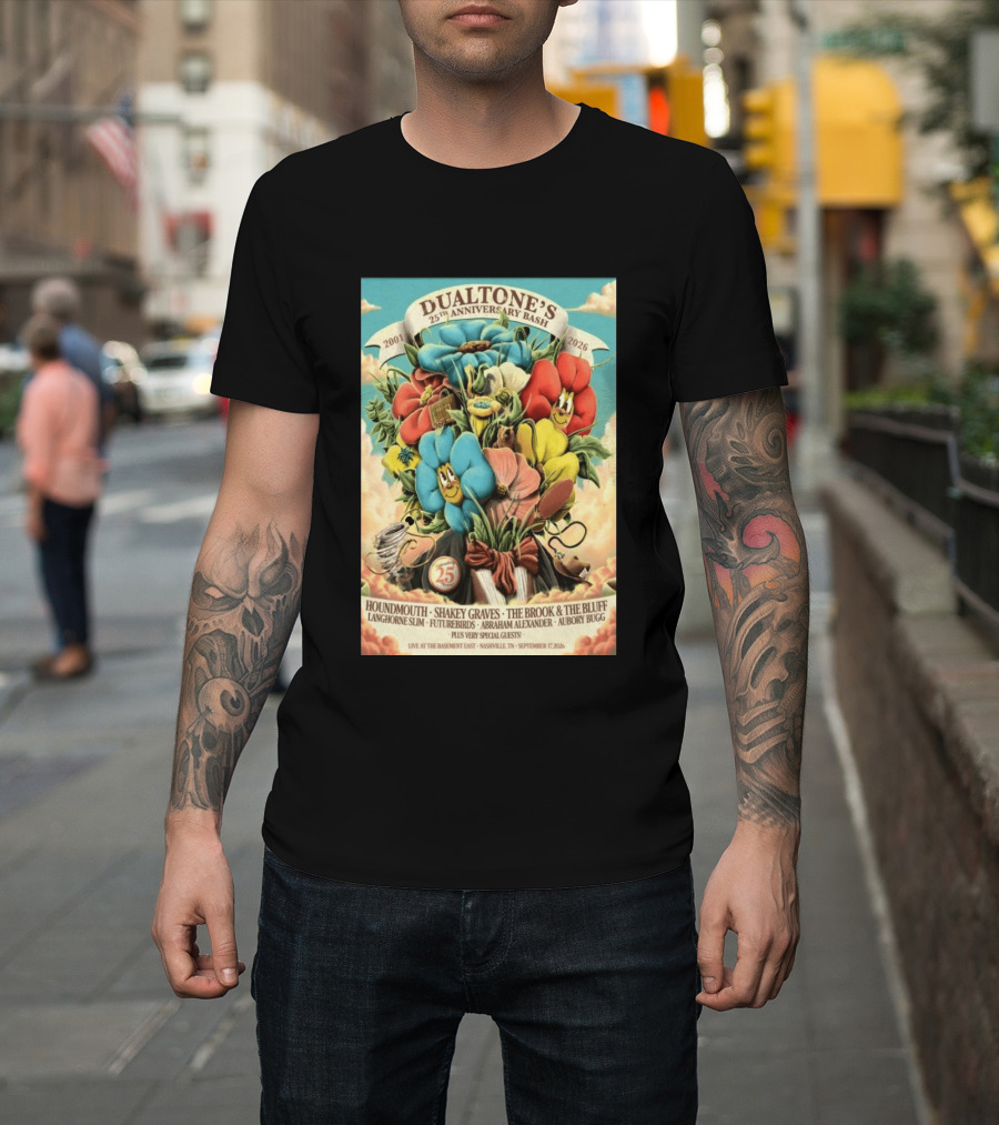 Dualtone's 25th Anniversary Bash September 17, 2026 Nashville Featuring Shakey Graves And The Brook & The Bluff T-Shirt