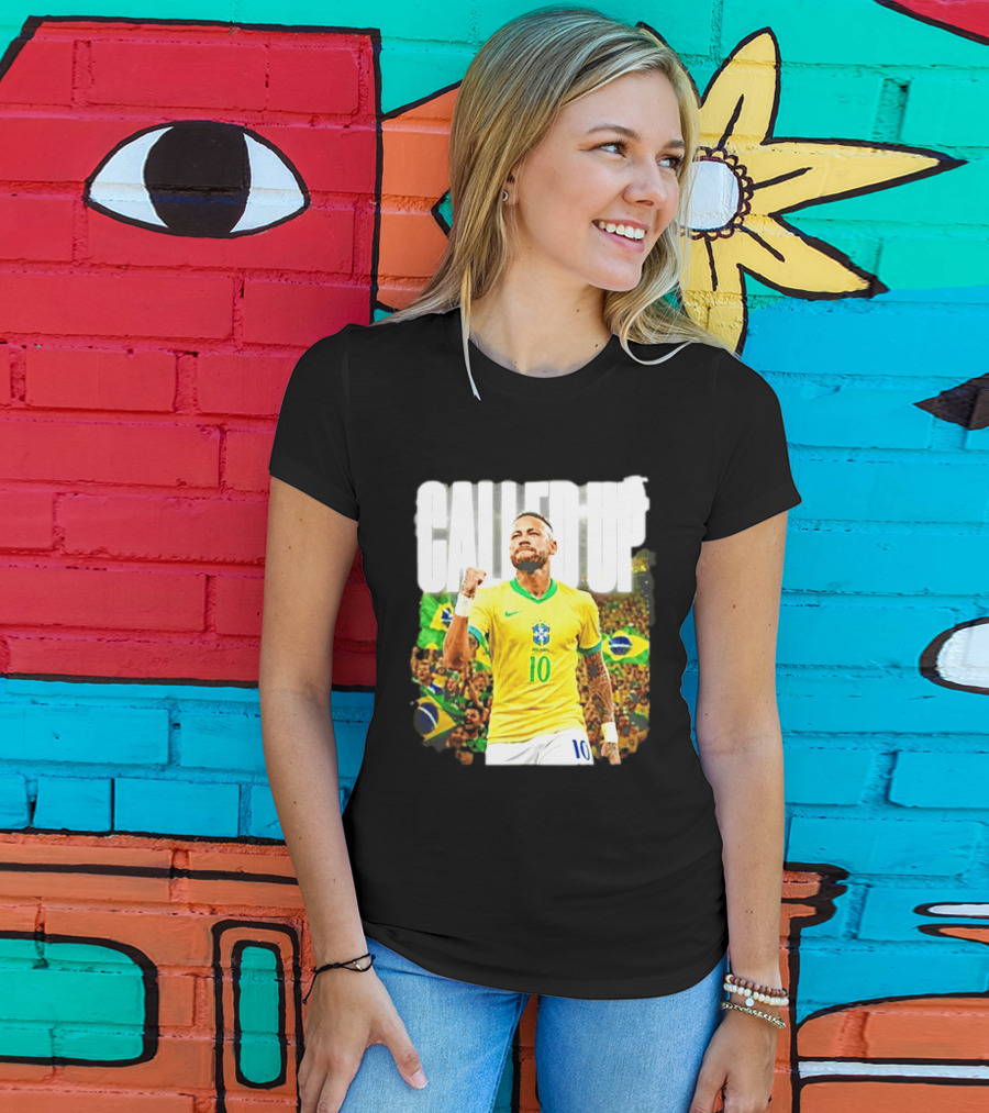 Neymar Brazil Called Up Football 10 Jersey Celebration T-Shirt