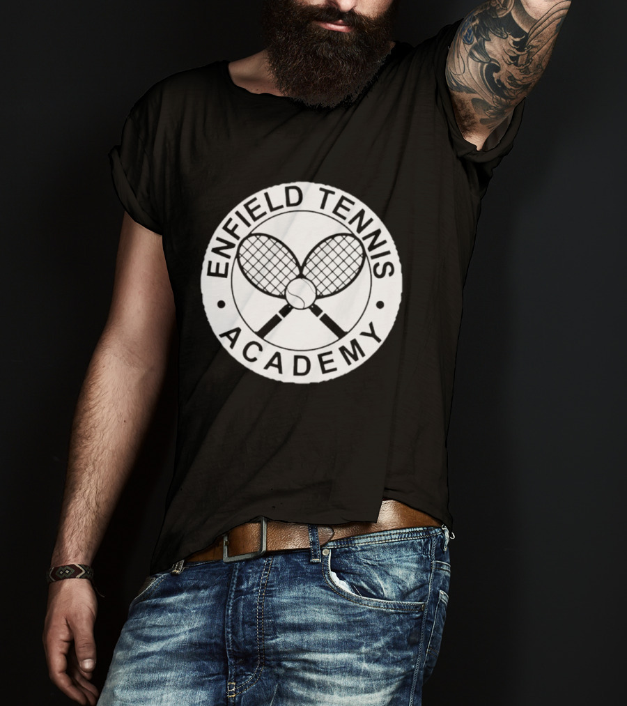 Enfield Tennis Academy Sports Club Circle Badge With Crossed Racquets T-Shirt