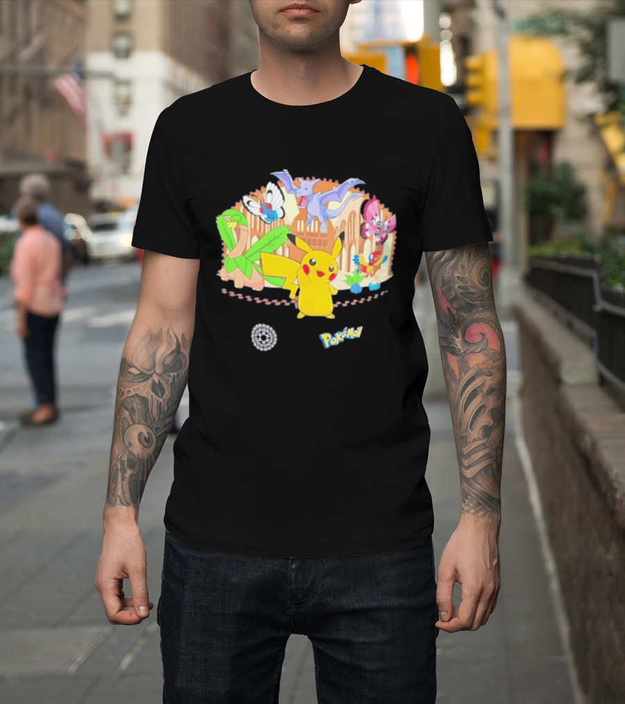 Pokecology Pikachu Aerodactyl Butterfree Vivillon Lileep Natural History Museum Collaboration T-Shirt