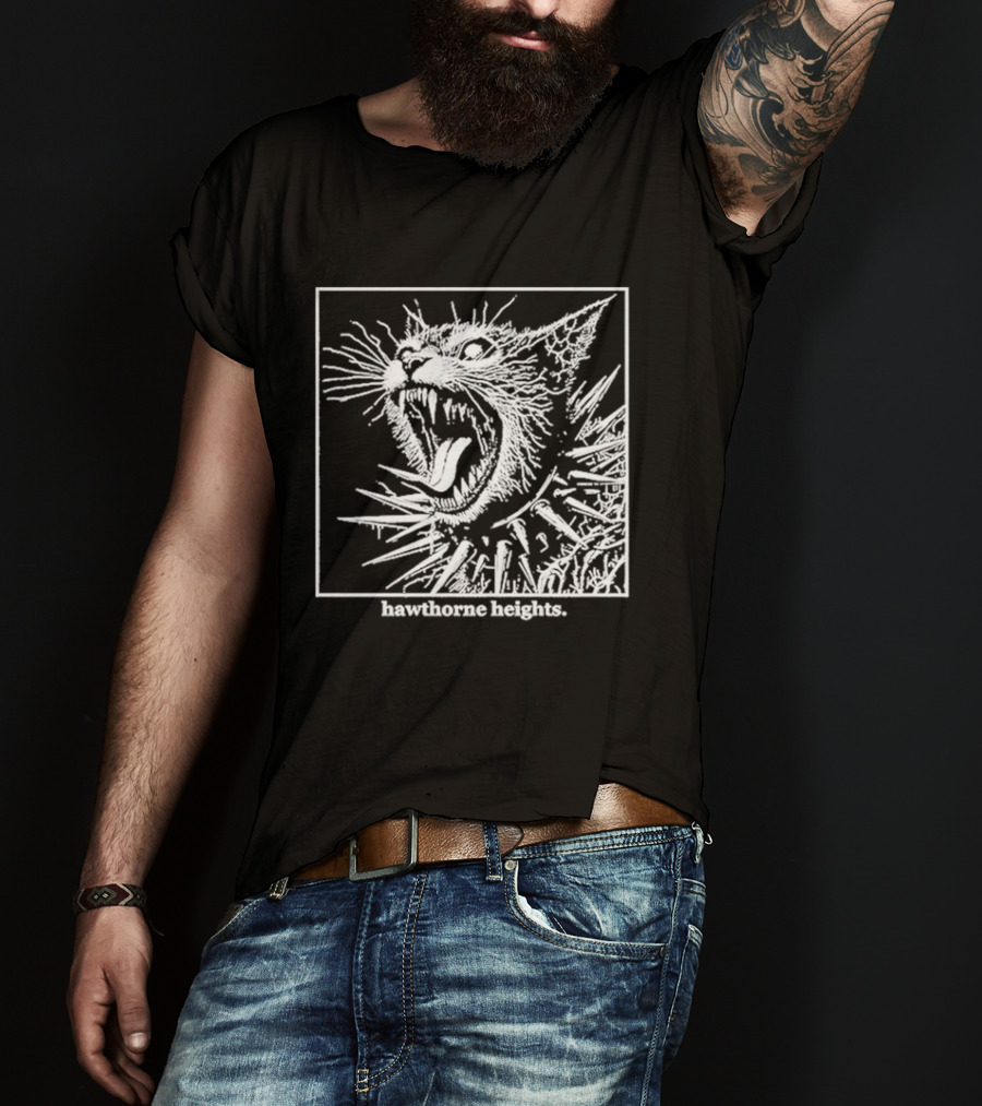Hawthorne Heights Spiked Collar Cat Punk T-Shirt