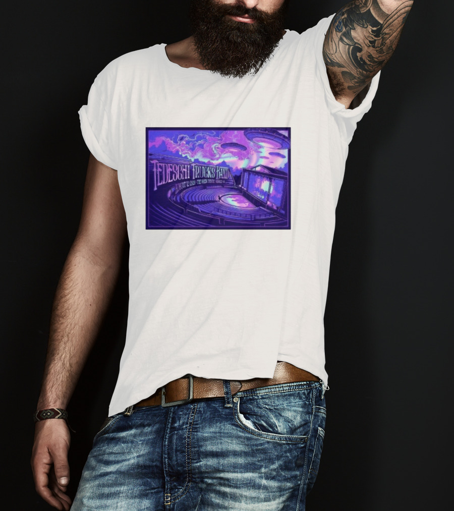 Tedeschi Trucks Band Greek Theatre Berkeley August 12 2026 Concert With UFOs And Neon Lights T-Shirt