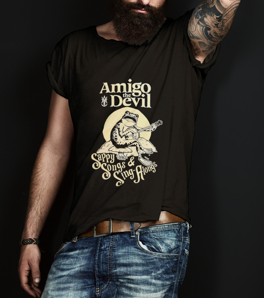 Amigo The Devil Sappy Songs And Sing Alongs Frog Playing Banjo T-Shirt