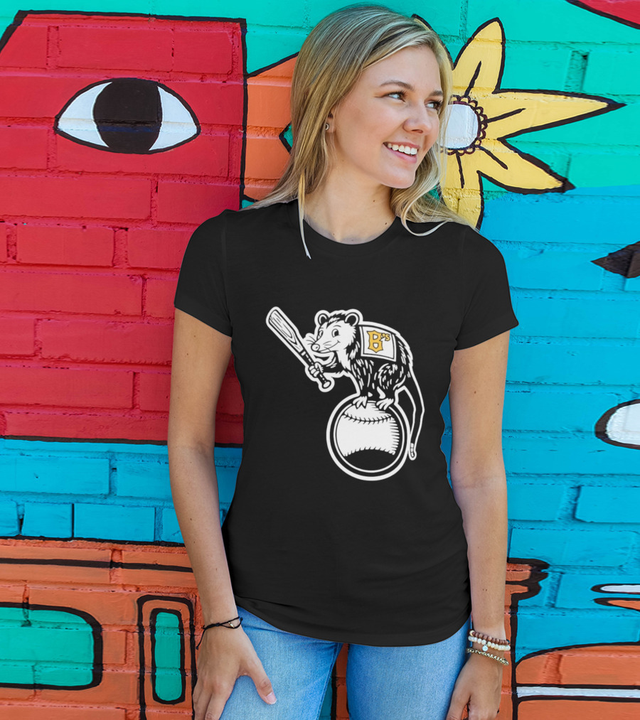 B's Baseball Opossum Batting On Ball T-Shirt