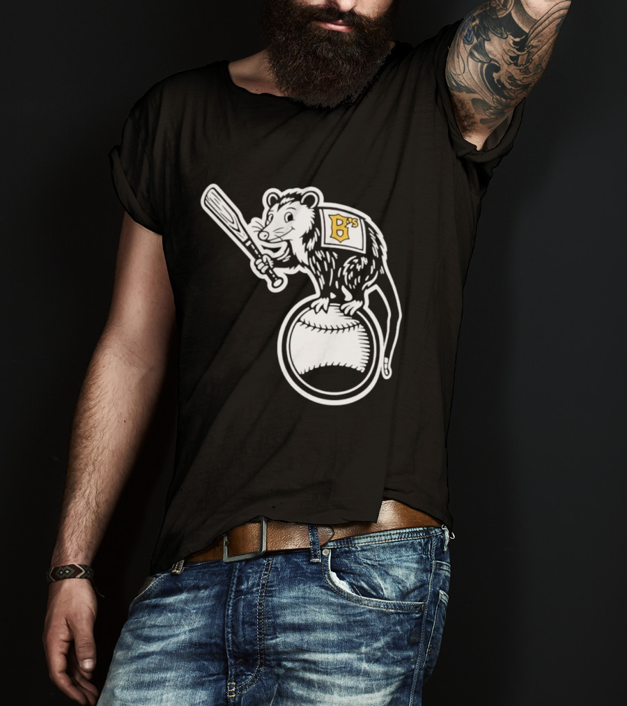 B's Baseball Opossum Batting On Ball T-Shirt