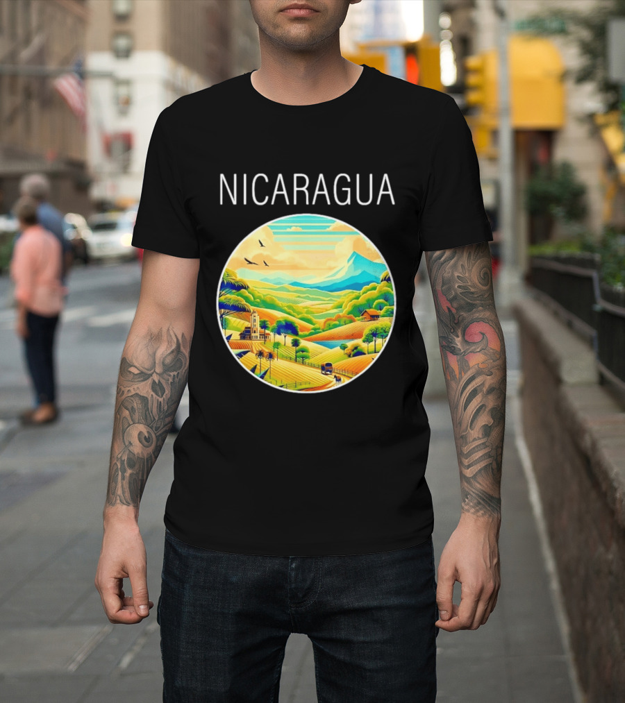 Nicaragua Scenic Landscape Central America Vibrant Mountain View T-Shirt