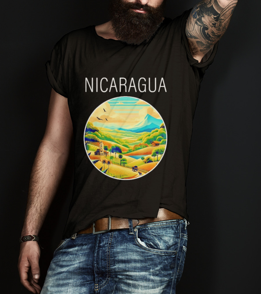 Nicaragua Scenic Landscape Central America Vibrant Mountain View T-Shirt