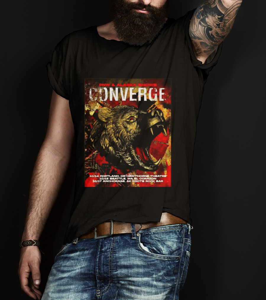 PNW Alaska Shows Converge Bear October Portland Seattle Anchorage Tour Dates T-Shirt