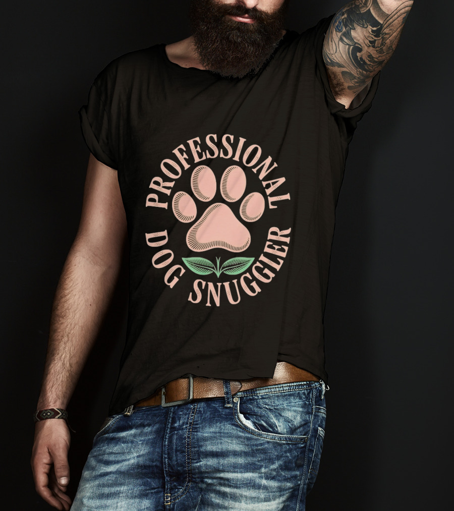 Professional Dog Snuggler Paw Print T-Shirt