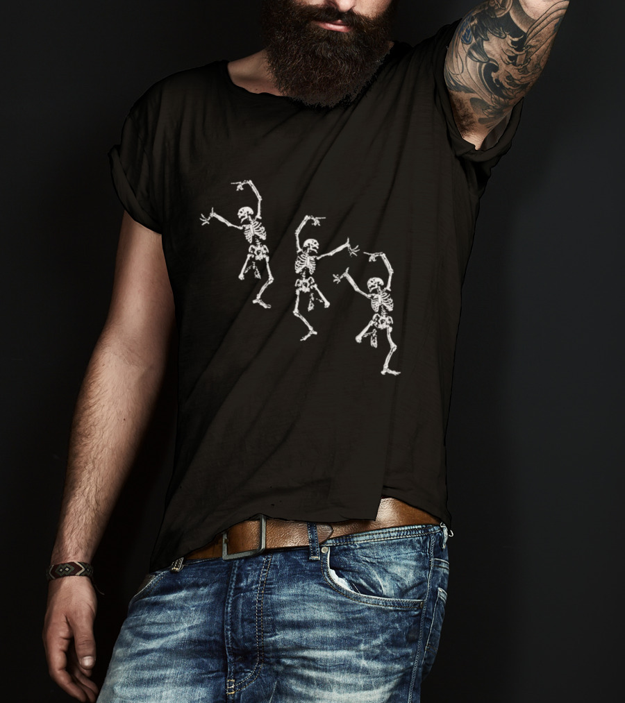 Dancing Skeletons Spooky Gothic Halloween Skeletons T-Shirt
