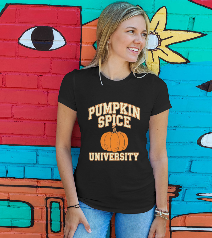 Pumpkin Spice University Distressed Fall T-Shirt
