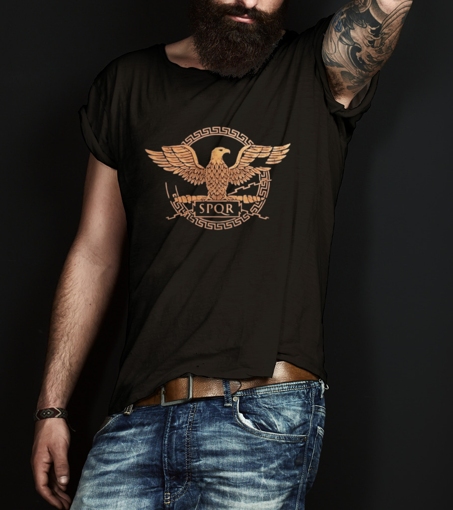 Ancient Rome SPQR Eagle Emblem Distressed T-Shirt