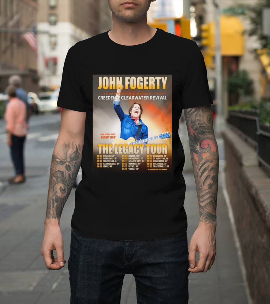 John Fogerty Celebrates His Songs From Creedence Clearwater Revival The Legacy Tour With Hearty Har Dates And Locations T-Shirt