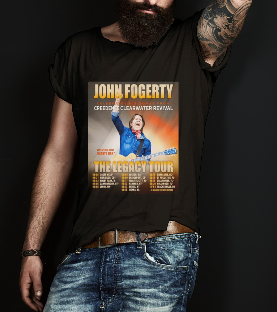 John Fogerty Celebrates His Songs From Creedence Clearwater Revival The Legacy Tour With Hearty Har Dates And Locations T-Shirt