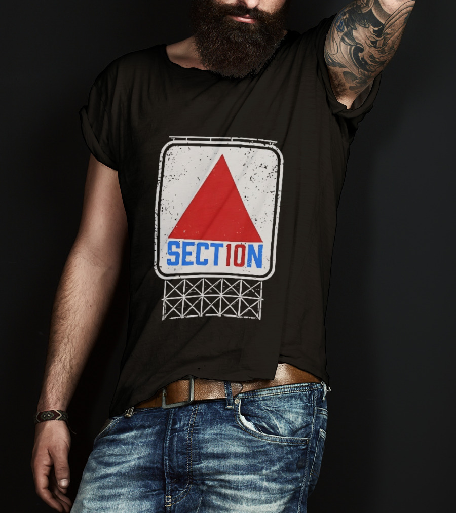 Section 10 Boston Red Sox Fenway Park Baseball Triangular Sign T-Shirt