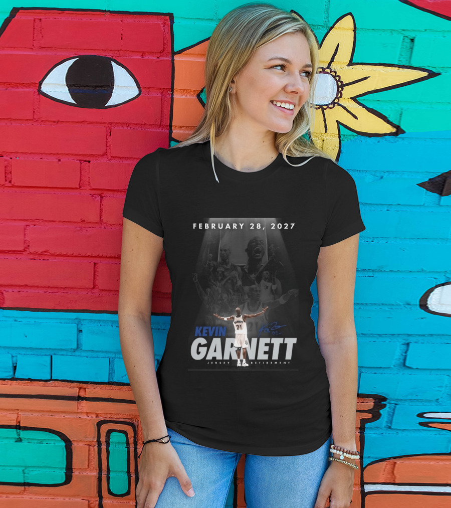 Kevin Garnett February 28 2027 Jersey Retirement T-Shirt