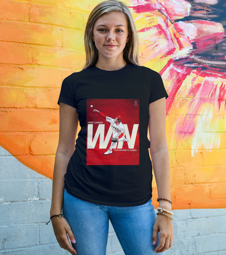 Los Angeles Angels First Career Win For George Klassen Baseball T-Shirt