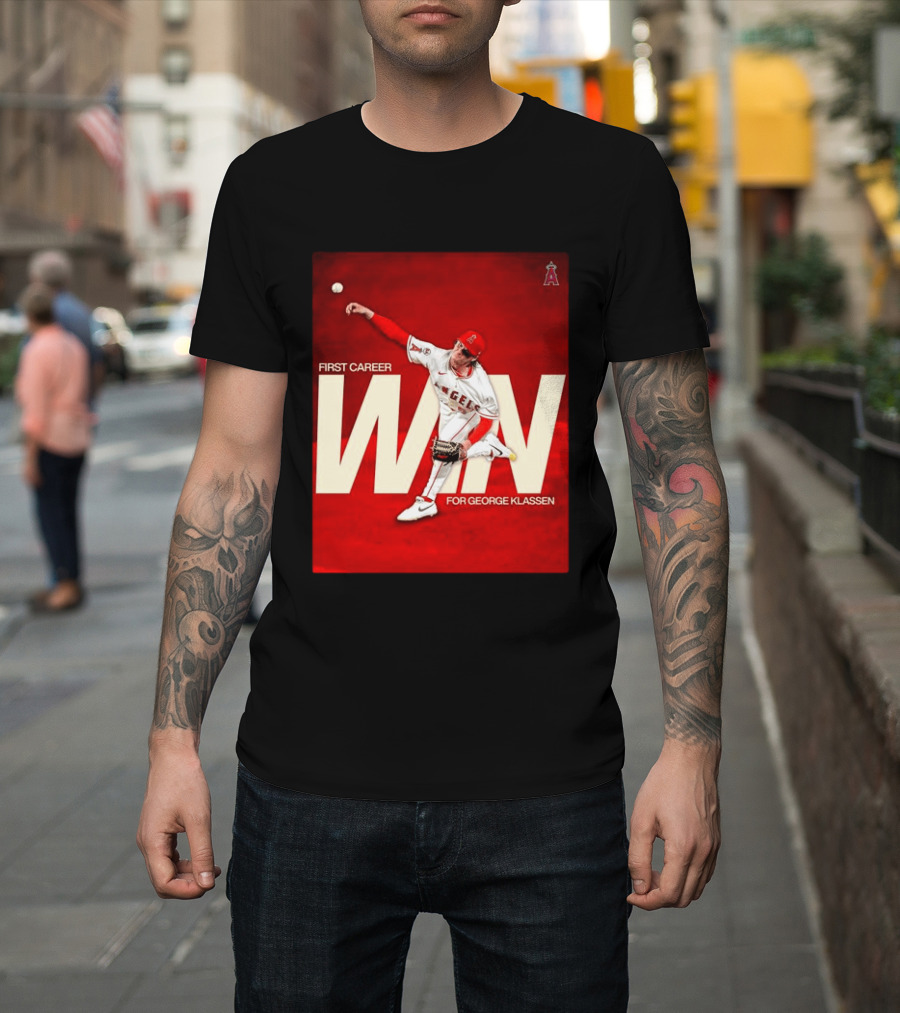 Los Angeles Angels First Career Win For George Klassen Baseball T-Shirt
