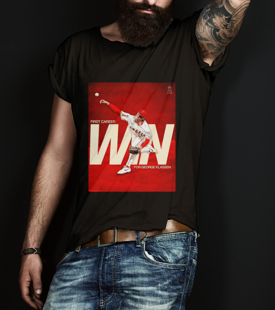 Los Angeles Angels First Career Win For George Klassen Baseball T-Shirt