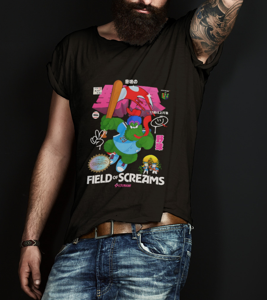 Field Of Screams Baseball 2026 Nintenlou Seal Lounami 17 T-Shirt
