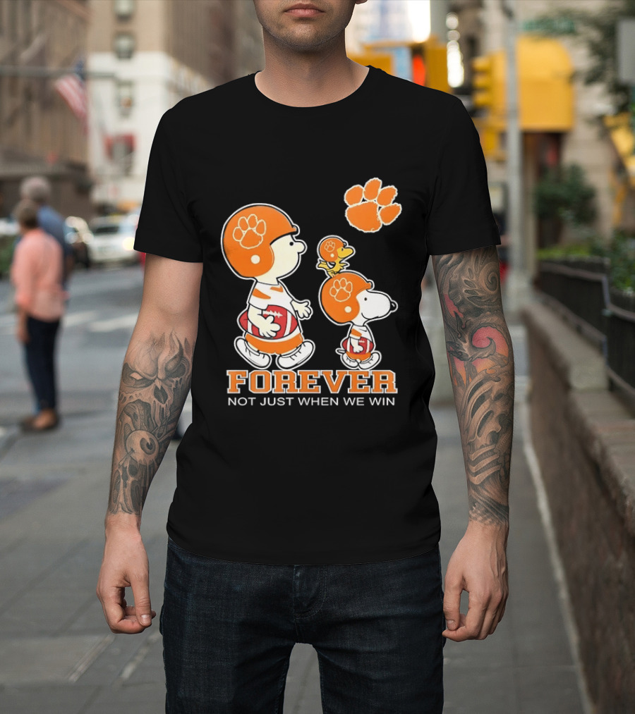 Snoopy Woodstock Charlie Brown Clemson Tigers Forever Not Just When We Win T-Shirt