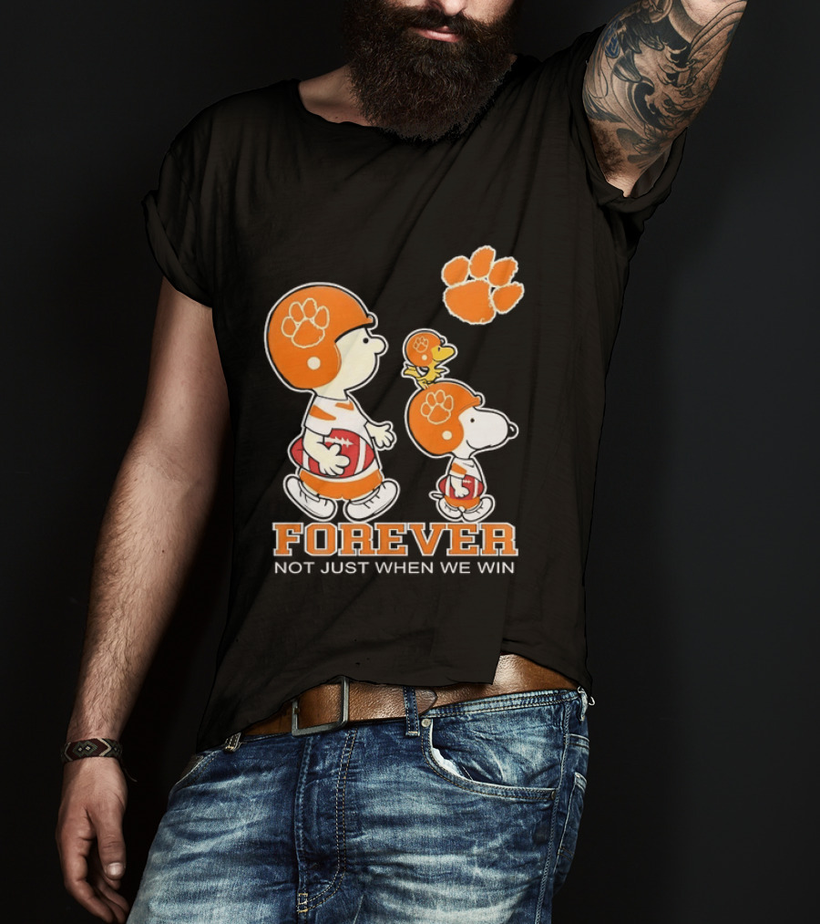 Snoopy Woodstock Charlie Brown Clemson Tigers Forever Not Just When We Win T-Shirt