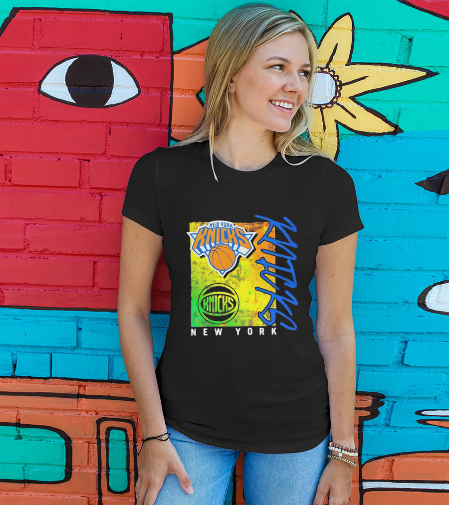 New York Knicks Basketball Team NBA Vibrant Graphic Knicks New York T-Shirt