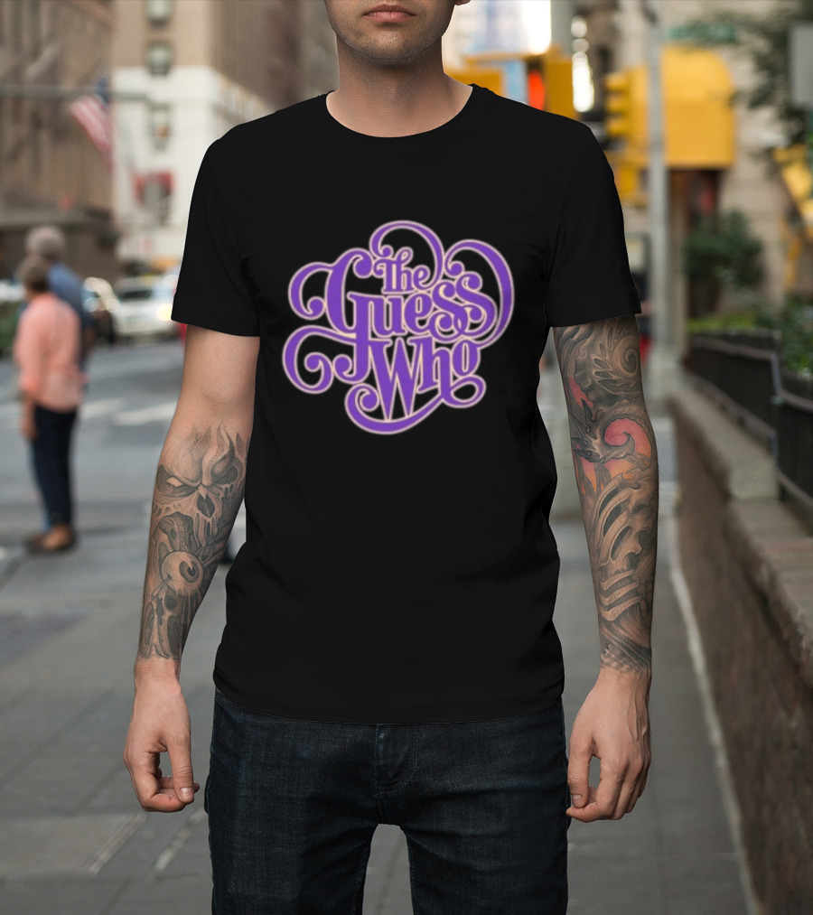 The Guess Who Store Purple Classic Curling Script T-Shirt