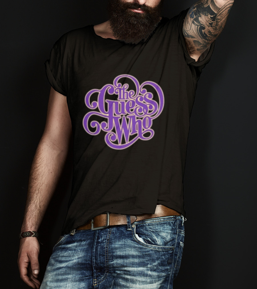 The Guess Who Store Purple Classic Curling Script T-Shirt