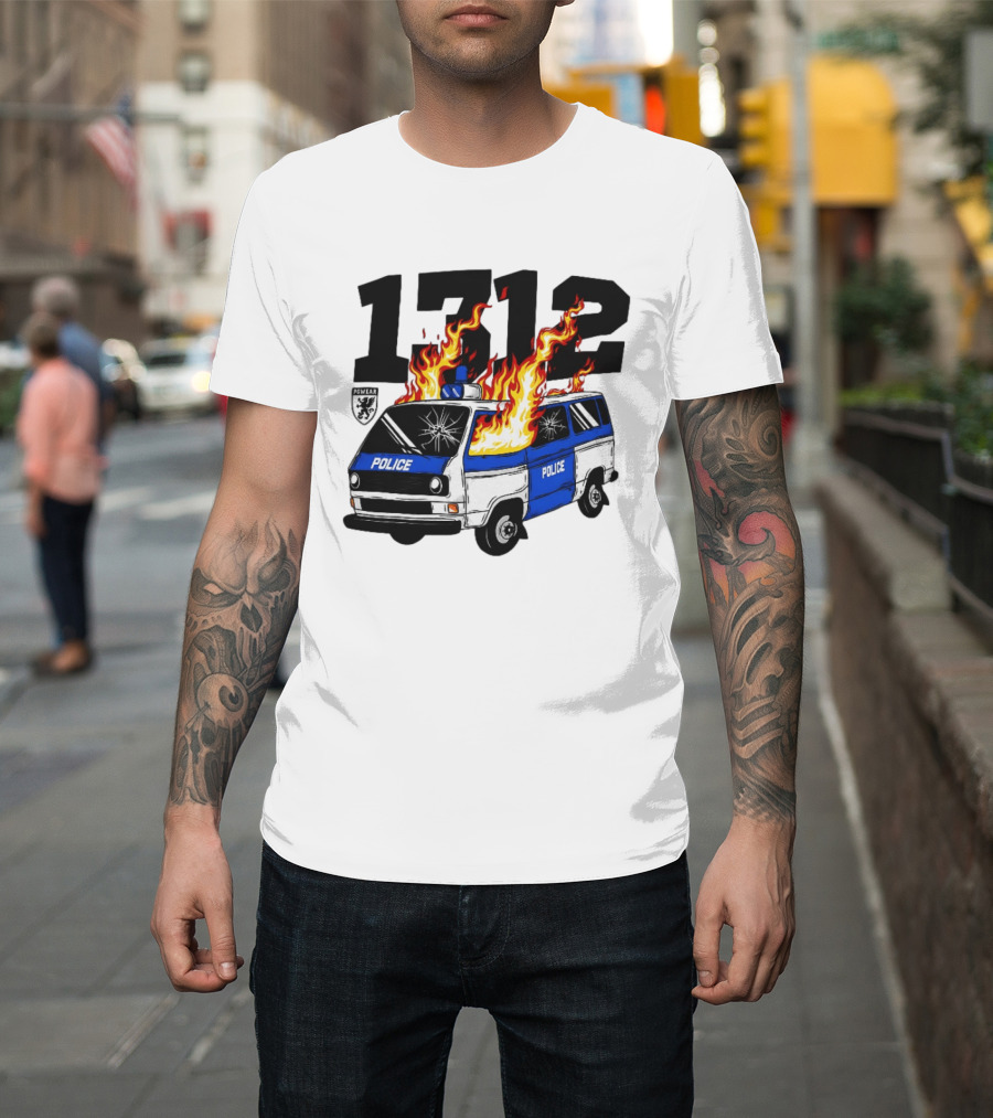 1312 Burning Police Van PGwear Anti Police T-Shirt
