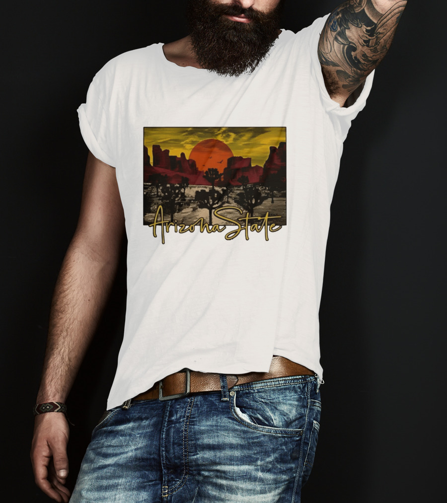 Arizona State Desert Sunset Landscape Scene T-Shirt