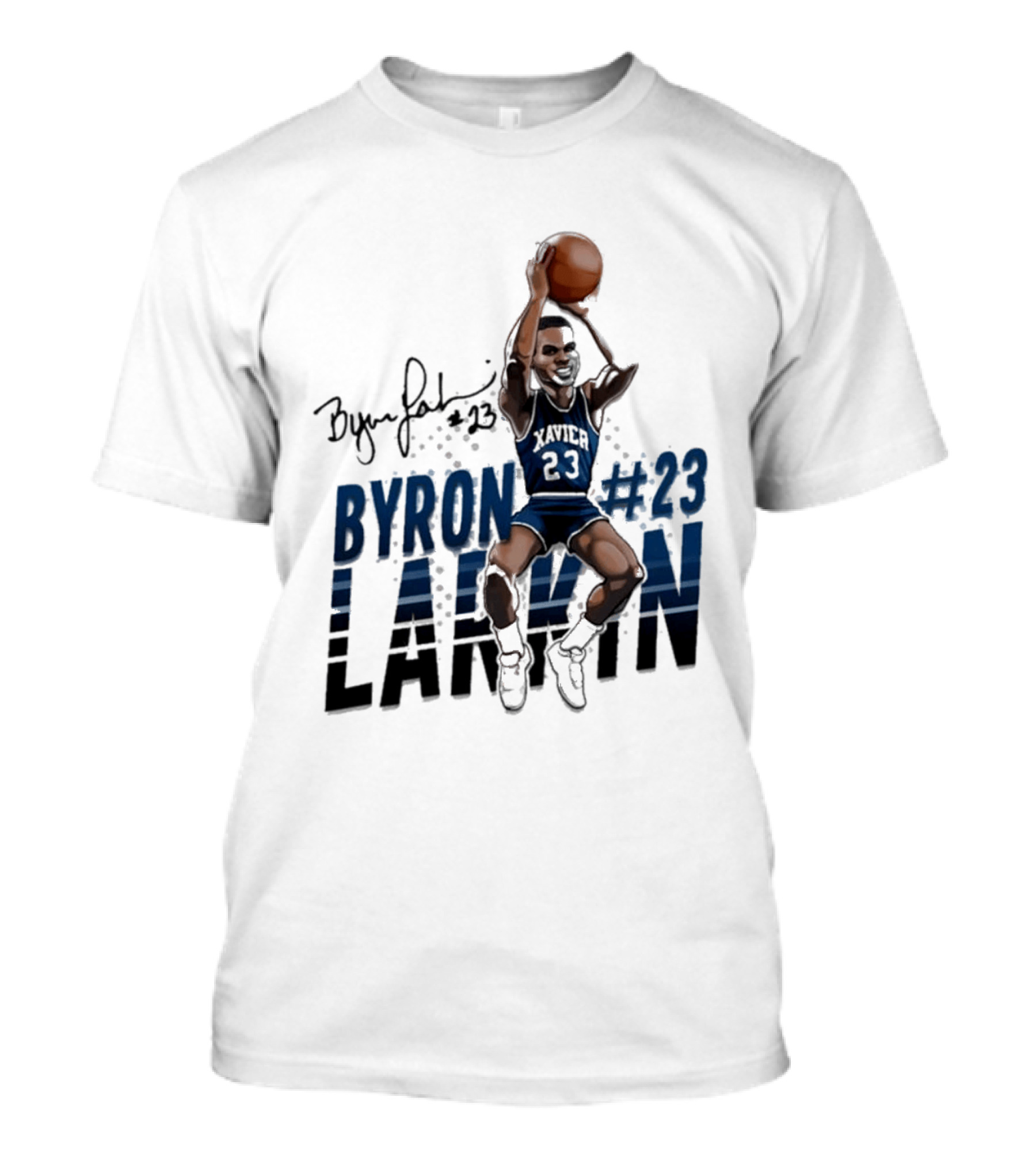 Byron Larkin #23 Xavier Basketball Hall Of Heroes T-Shirt