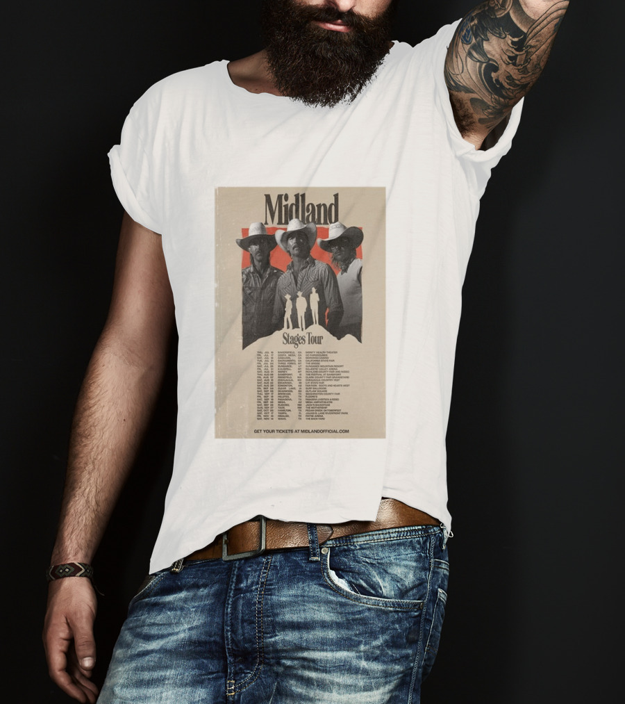 Midland Stages Tour 2026 Concert Dates And Locations T-Shirt