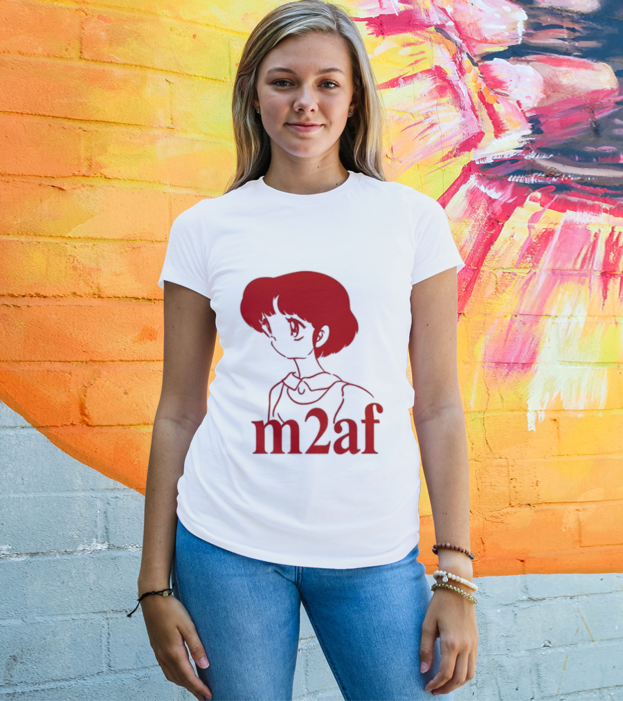 Nick M2af Ranma Anime Profile Red Sketch T-Shirt