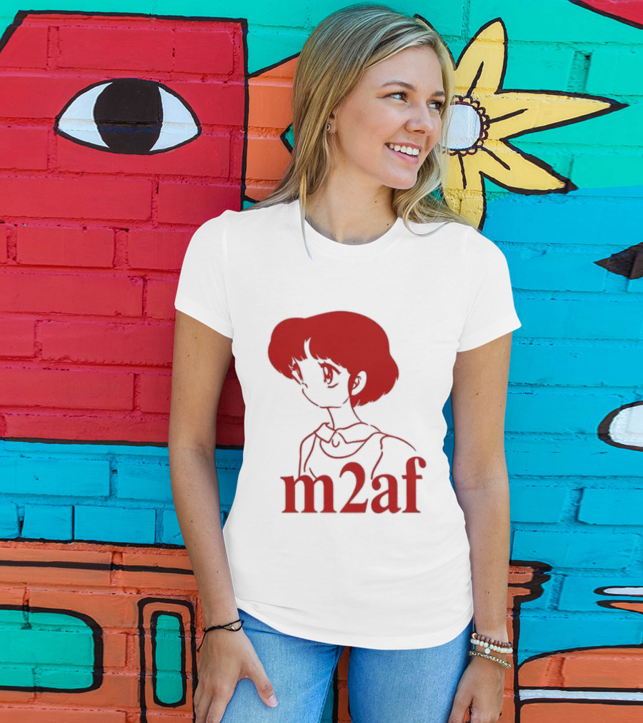 Nick M2af Ranma Anime Profile Red Sketch T-Shirt