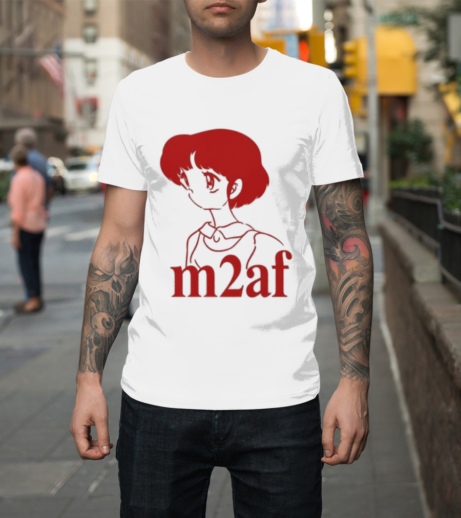 Nick M2af Ranma Anime Profile Red Sketch T-Shirt