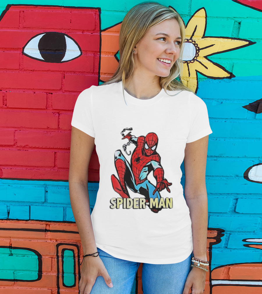 Spider Man Action Pose Marvel Superhero Avengers Comic T-Shirt