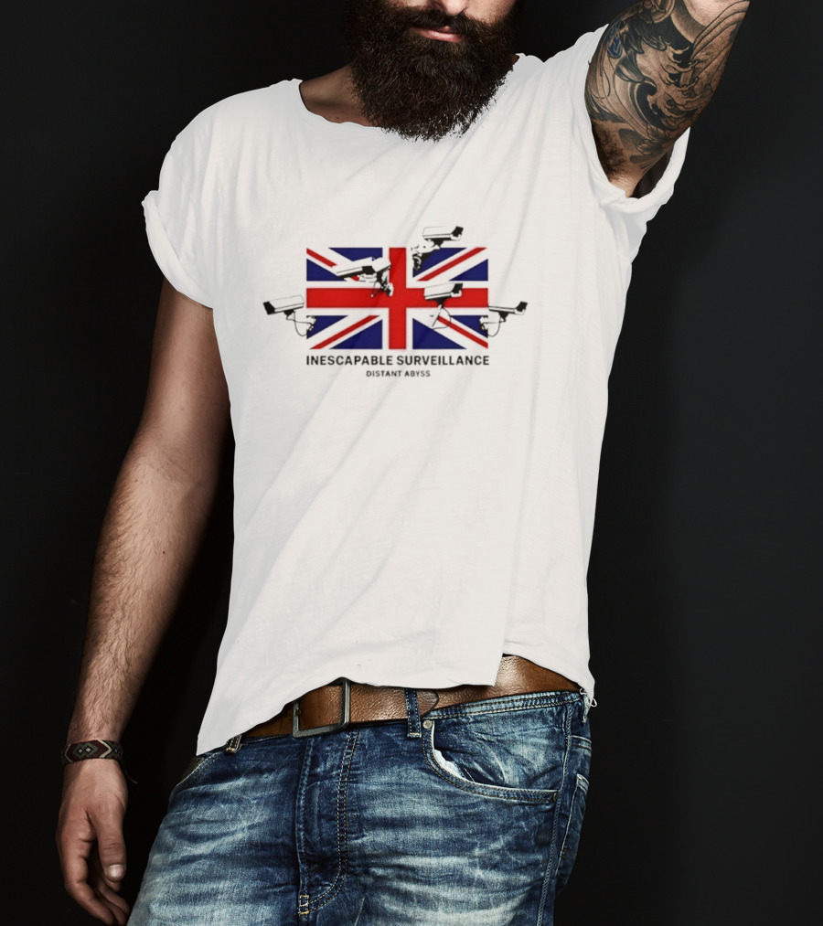 Inescapable Surveillance Distant Abyss UK Flag CCTV T-Shirt