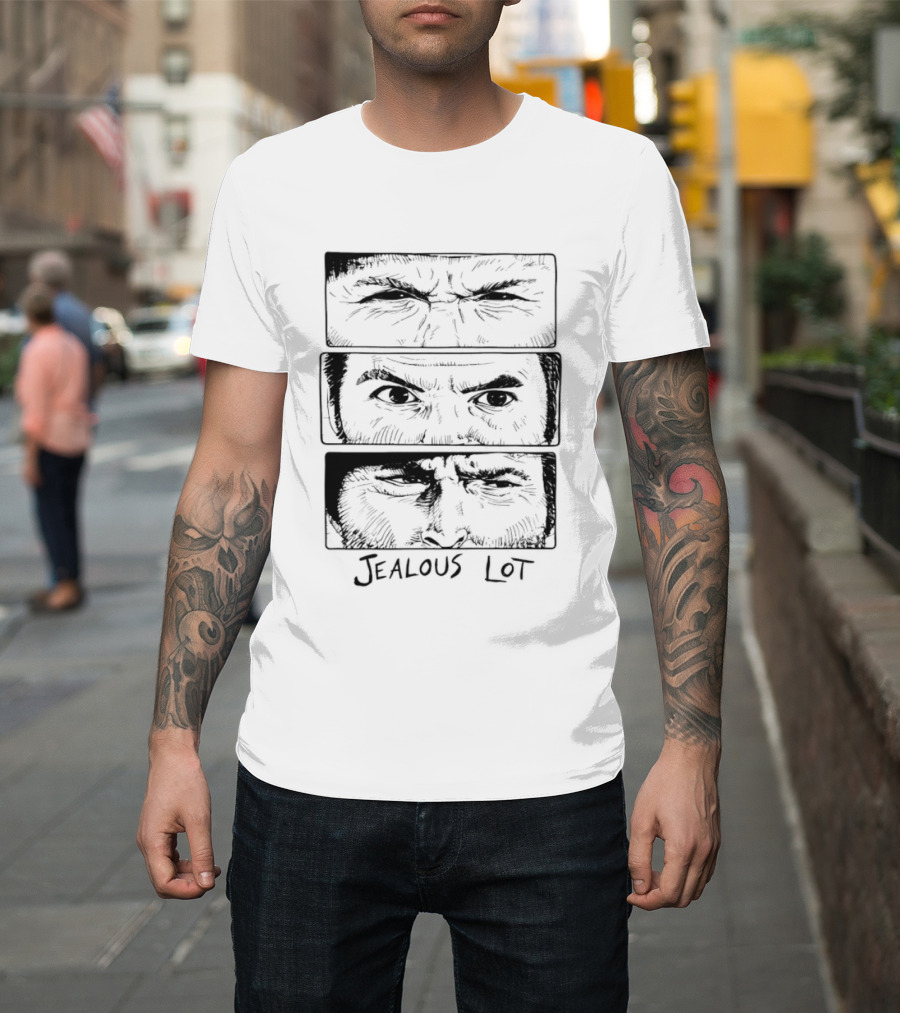 Jealous Lot Eyes Drawing Three Panels T-Shirt