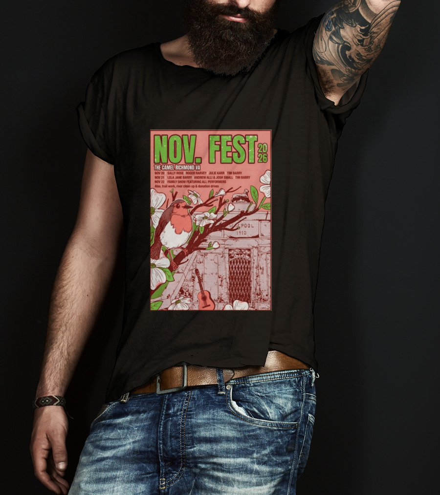 Nov. Fest 2026 The Camel Richmond VA Sally Rose Roger Harvey Julie Karr Tim Barry Lela Jane Barry Andrew Alli Josh Small Family Show T-Shirt