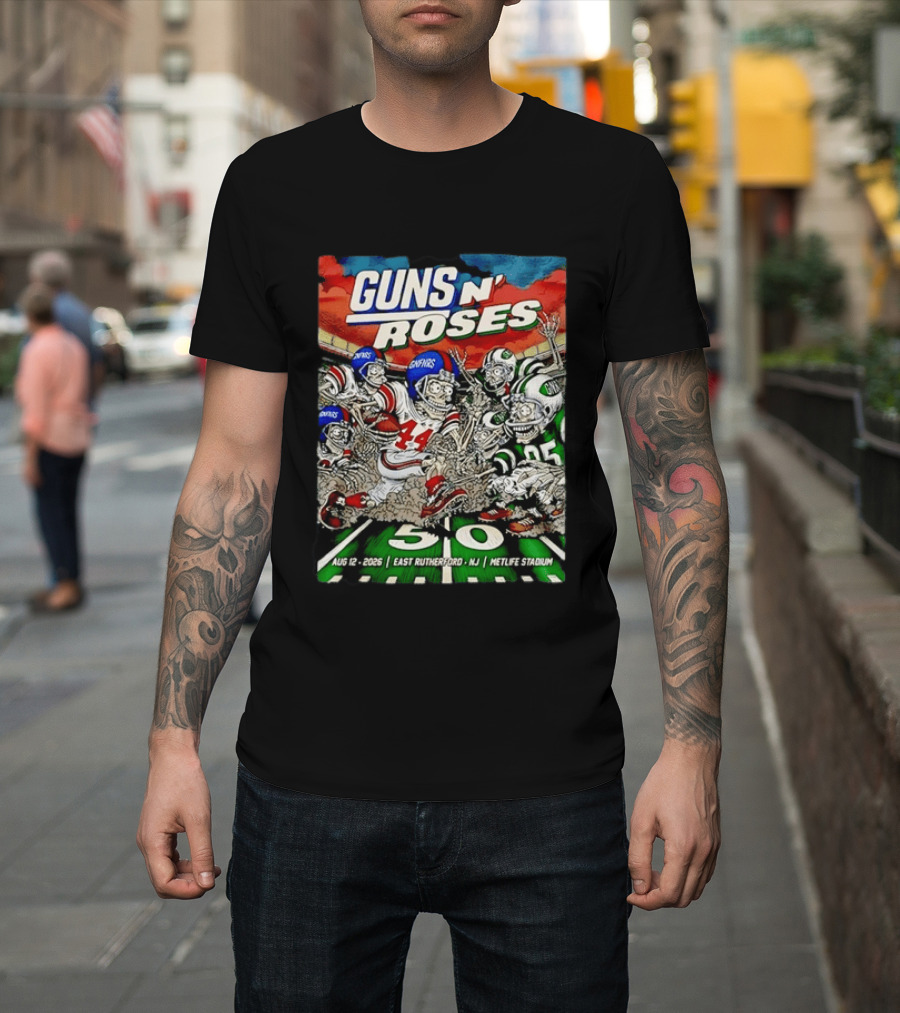 Guns N' Roses MetLife Stadium 2026 East Rutherford NJ Football Concert Tour August 12 T-Shirt