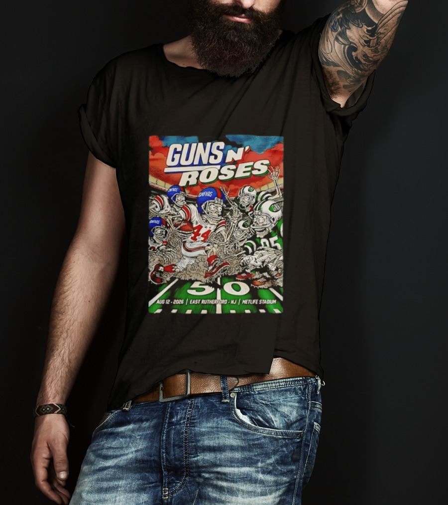 Guns N' Roses MetLife Stadium 2026 East Rutherford NJ Football Concert Tour August 12 T-Shirt