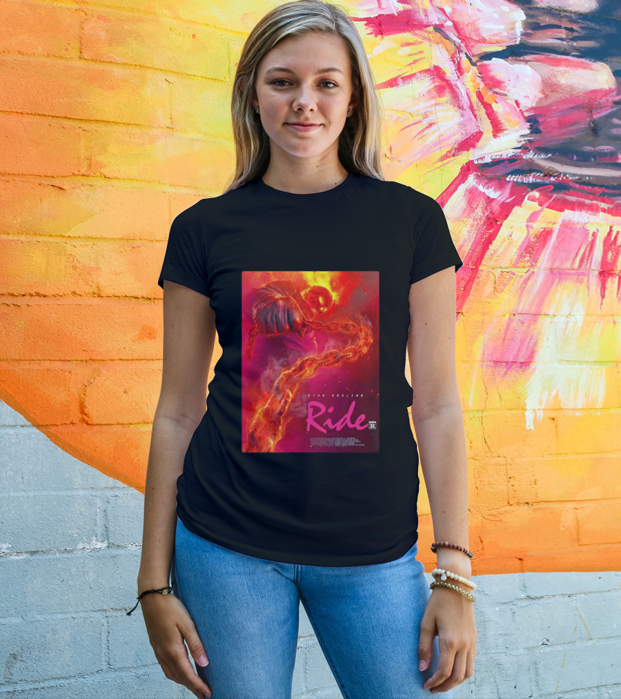 Ryan Gosling Ride Movie Ghost Rider Flaming Chain Image T-Shirt