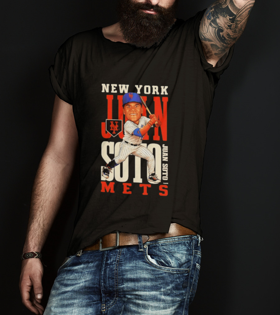 New York Mets Juan Soto Caricature MLB Baseball T-Shirt