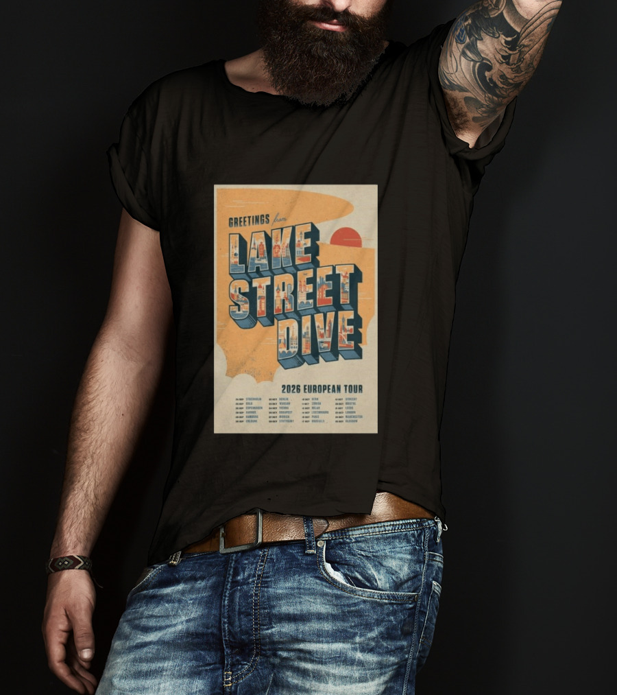 Greetings From Lake Street Dive 2026 European Tour Paris October 16 Le Bataclan T-Shirt